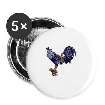 cock, cock, gockl, farm, animals, yard, gift - Buttons large 2.2''/56 mm (5-pack) - white - Front