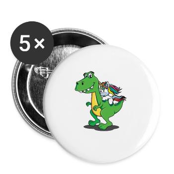 Unicorn, Dino, Dinosaur, T-Rex, Unicorn, Shirt - Buttons large 2.2''/56 mm (5-pack) - white - Front