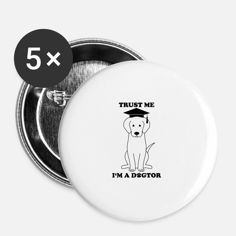 Trust me I'ma dogtor - Buttons large 2.2''/56 mm (5-pack) - white