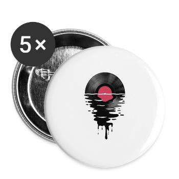 VinylLPRekord Sunset - Buttons groß 56 mm (5er Pack) - Weiß - Vorne