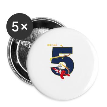 Weltraum 5. Geburtstag Jungen Astronaut - Buttons groß 56 mm (5er Pack) - Weiß - Vorne