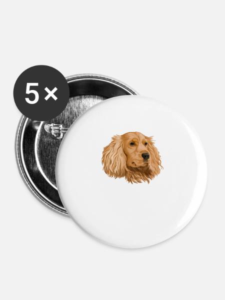 Cocker Spaniel - Buttons groß 56 mm (5er Pack) - Weiß
