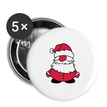 santa claus funny 002 - Buttons large 2.2''/56 mm (5-pack) - white - Front