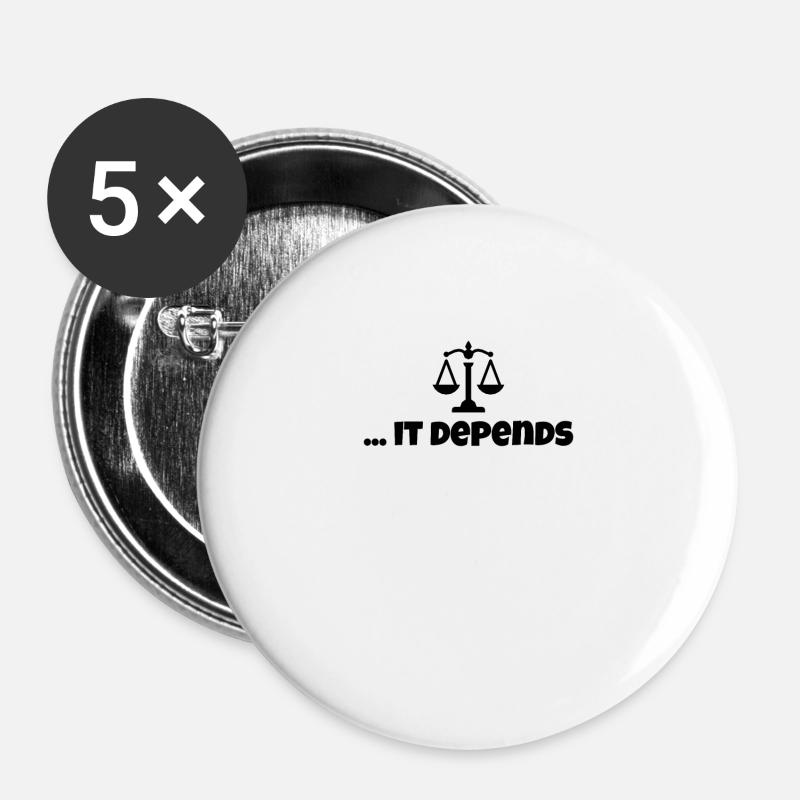 ... It Depends - Buttons large 2.2''/56 mm (5-pack) - white