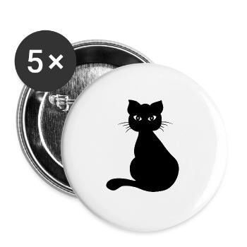 Cat - Buttons large 2.2''/56 mm (5-pack) - white - Front