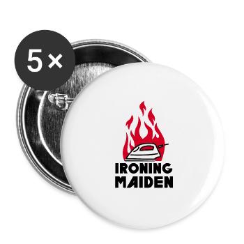 Mom tshirt ironing maiden - Buttons large 2.2''/56 mm (5-pack) - white - Front