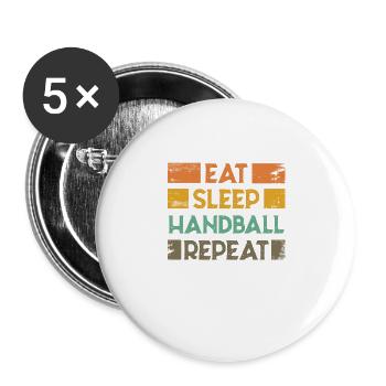 Handball Handballer Beachhandball Handballspieler - Buttons groß 56 mm (5er Pack) - Weiß - Vorne