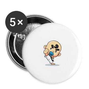 Karaté bébé - Lot de 5 grands badges (56 mm) - blanc - Devant