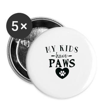 Mes enfants ont des pattes. - Lot de 5 grands badges (56 mm) - blanc - Devant
