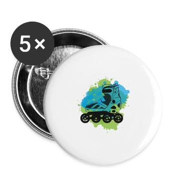 inline skates inlineskater - Buttons groß 56 mm (5er Pack) - Weiß - Vorne
