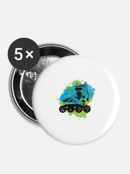 inline skates inlineskater - Buttons groß 56 mm (5er Pack) - Weiß