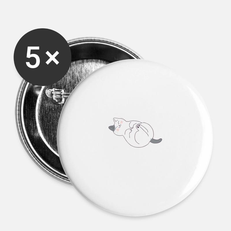 Ich Schnarche Nicht Ich Schnurre Lustig Katze Spru - Buttons groß 56 mm (5er Pack) - Weiß