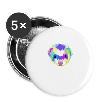 Splash Furets - Lot de 5 grands badges (56 mm) - blanc - Devant