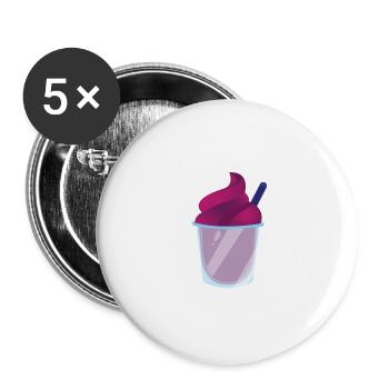Slush Eis rotes Slush mit Strohhalm - Buttons groß 56 mm (5er Pack) - Weiß - Vorne
