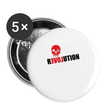 Valentine's Day Revolution Love Love - Buttons large 2.2''/56 mm (5-pack) - white - Front