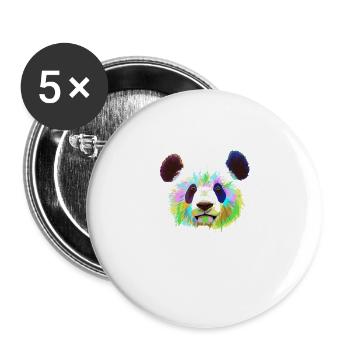 Splash Panda - Buttons large 2.2''/56 mm (5-pack) - white - Front