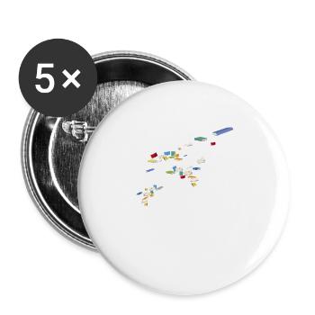 Dandelion Books Flower Floral Reader Gift Design - Buttons large 2.2''/56 mm (5-pack) - white - Front