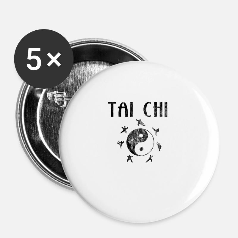 Tai Chi - Buttons large 2.2''/56 mm (5-pack) - white