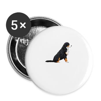 Bernese Mountain Dog Sitting - Buttons large 2.2''/56 mm (5-pack) - white - Front