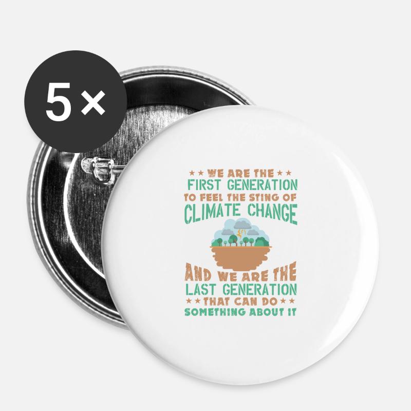 Climate Change Fridays For Future Design - Buttons large 2.2''/56 mm (5-pack) - white