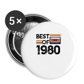 Best Of 1980 - Lot de 5 grands badges (56 mm) - blanc - Devant