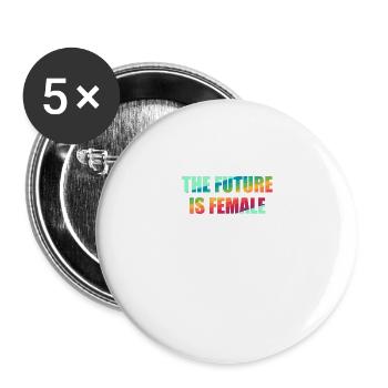 The Future is Female - Buttons large 2.2''/56 mm (5-pack) - white - Front