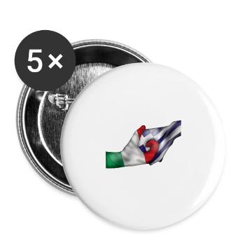 italy greece italy greece hands hands - Buttons large 2.2''/56 mm (5-pack) - white - Front