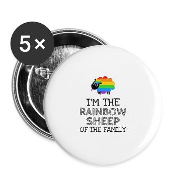 I am the rainbow sheep - Buttons large 2.2''/56 mm (5-pack) - white - Front