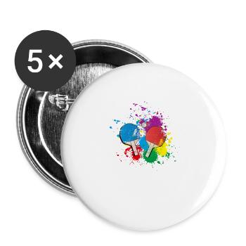 Table Tennis gift for Table Tennis Player colored - Buttons large 2.2''/56 mm (5-pack) - white - Front