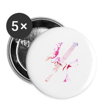 Violoncelle musicien cadeau pour violoncelle joueur - Lot de 5 grands badges (56 mm) - blanc - Devant