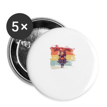 Motorcycle gift for Biker - Buttons large 2.2''/56 mm (5-pack) - white - Front