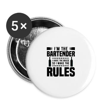 I am the Bartender - Lot de 5 grands badges (56 mm) - blanc - Devant