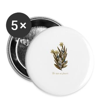 art rain flowers motivation woman gift idea mother - Buttons large 2.2''/56 mm (5-pack) - white - Front
