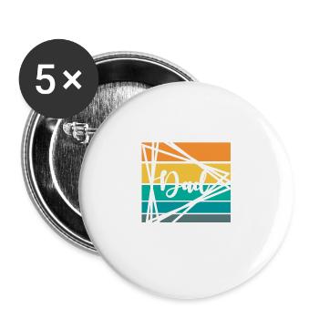 Dad - Geschenkidee Vatertag oder Geburtstag - Buttons groß 56 mm (5er Pack) - Weiß - Vorne