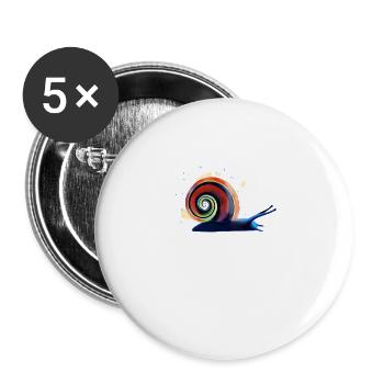 Splash Snail - Buttons large 2.2''/56 mm (5-pack) - white - Front