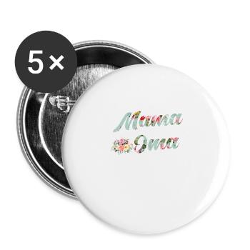 Maman et grand-mère - Lot de 5 grands badges (56 mm) - blanc - Devant