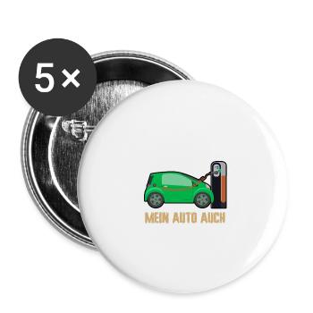 Elektroauto E-Auto Fahrer - Buttons groß 56 mm (5er Pack) - Weiß - Vorne