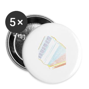 Accordéon musicien cadeau pour musiciens - Lot de 5 grands badges (56 mm) - blanc - Devant