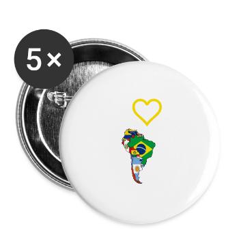 The Love Of South America - Buttons large 2.2''/56 mm (5-pack) - white - Front