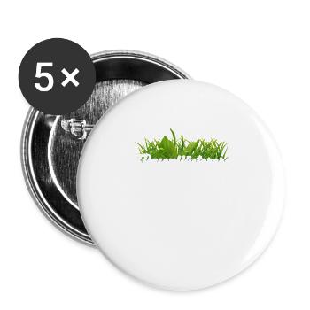 Rasenflüsterer Gärtner Rasen - Buttons groß 56 mm (5er Pack) - Weiß - Vorne