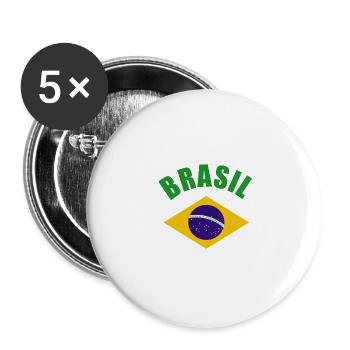 Brasil Ordem E Progresso - Buttons large 2.2''/56 mm (5-pack) - white - Front