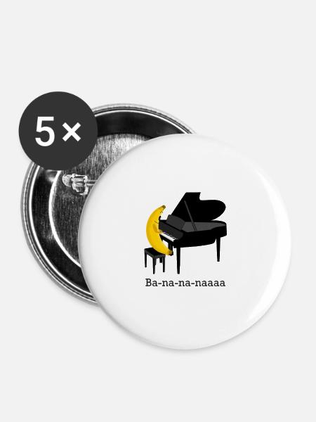 Banane Klavier Piano Klassik Musik Symphonie - Buttons groß 56 mm (5er Pack) - Weiß