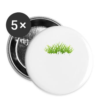 Rasenflüsterer Gärtner Rasen - Buttons groß 56 mm (5er Pack) - Weiß - Vorne
