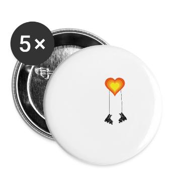 Inliner Inlineskaten Inliner fahren Geschenkidee - Buttons groß 56 mm (5er Pack) - Weiß - Vorne