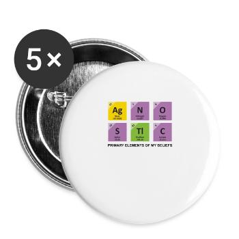 AgNOStiC | Die Hauptelemente meines Glaubens - Buttons groß 56 mm (5er Pack) - Weiß - Vorne