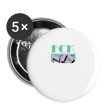 FCK NZS AFD Against Racism - Buttons large 2.2''/56 mm (5-pack) - white - Front