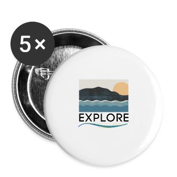 Discover Patagonia and its mountains - Buttons large 2.2''/56 mm (5-pack) - white - Front