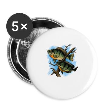 Bluegill Illustration Fishing Pullover design - Buttons large 2.2''/56 mm (5-pack) - white - Front