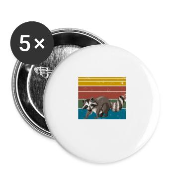 Eat trash raccoon animals gift - Buttons large 2.2''/56 mm (5-pack) - white - Front