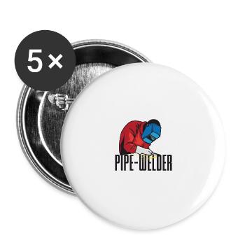 Pipe-Welder - Buttons large 2.2''/56 mm (5-pack) - white - Front